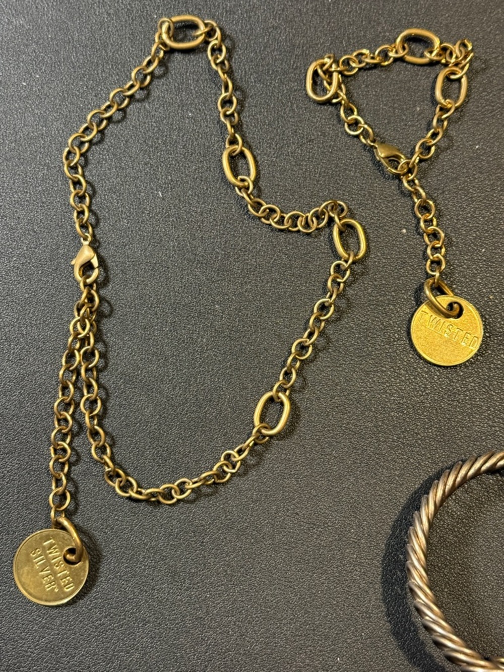 Twisted Silver Sets 2 Gold-Tone Mixed Chain Necklace Set - Picture 4 of 7